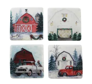 Christmas Barn Coasters