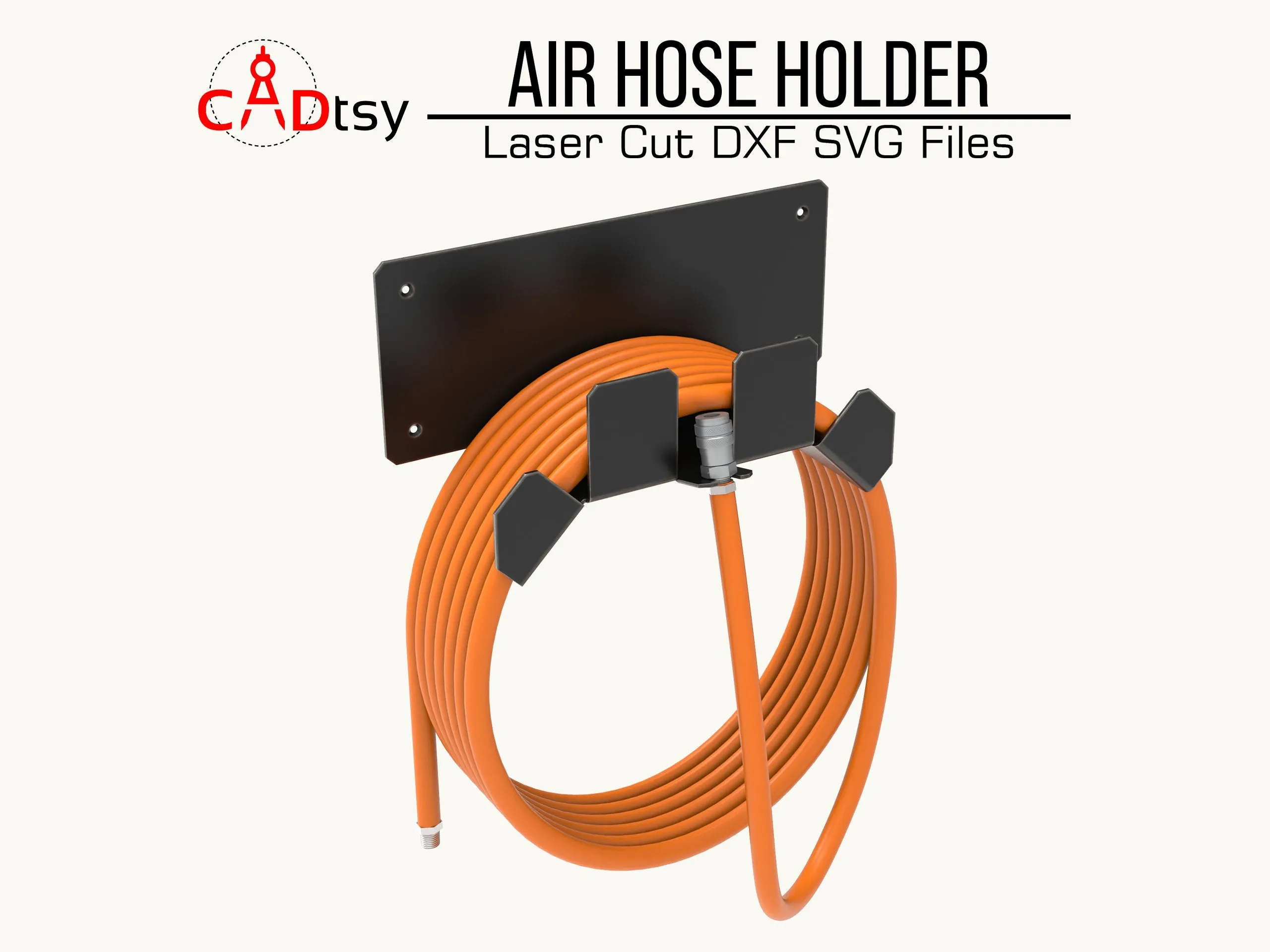 CNC Laser Cut Air Hose Holder & Extension Cord Rack DXF/SVG - Efficient Workshop Organizer