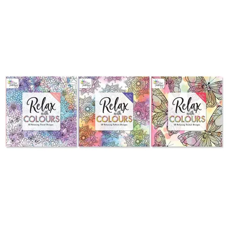 Colouring Book Series Three - Assorted Colour Therapy Relaxing Adult Art Supplies