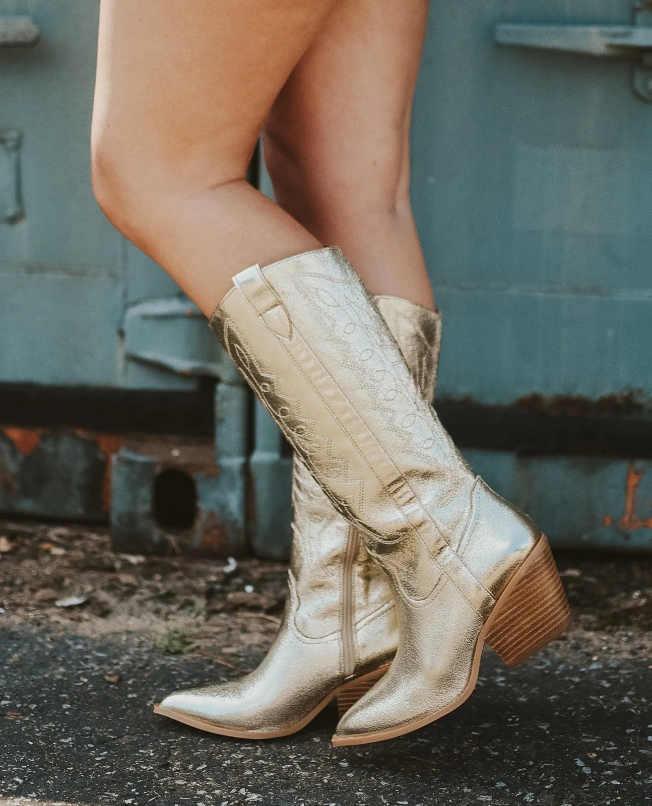 Corkys Gold Metallic Cowgirl Boots