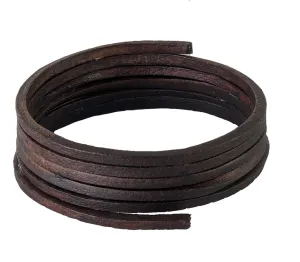 Dark Brown leather shoelaces and boot laces 3 mm Square