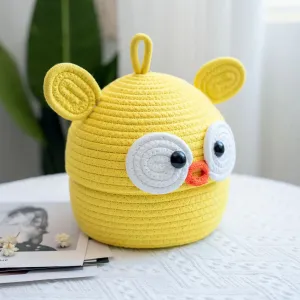 Duckie Cotton Rope Storage Box | Cute Duck Woven Organizer