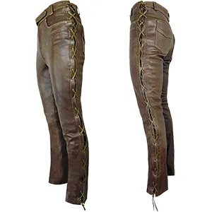 Elite Tie Side Men's Leather Jeans