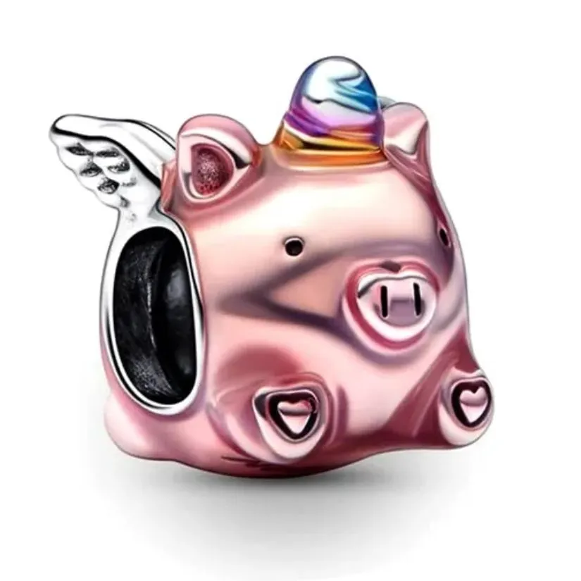 Flying Pig Charm - 925 Sterling Silver