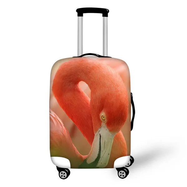 FORUDESIGNS 3D Flamingo Elastic Luggage Protective Covers for 18-30 Inch Suitcase Thick Dust Pink Cover Travel Bag Case Cover