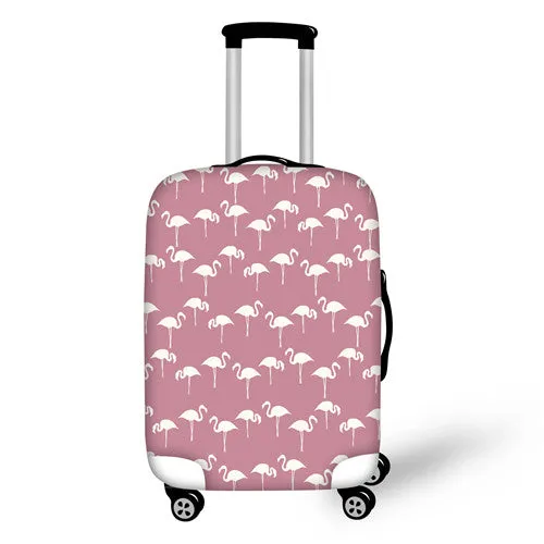 FORUDESIGNS 3D Flamingo Elastic Luggage Protective Covers for 18-30 Inch Suitcase Thick Dust Pink Cover Travel Bag Case Cover