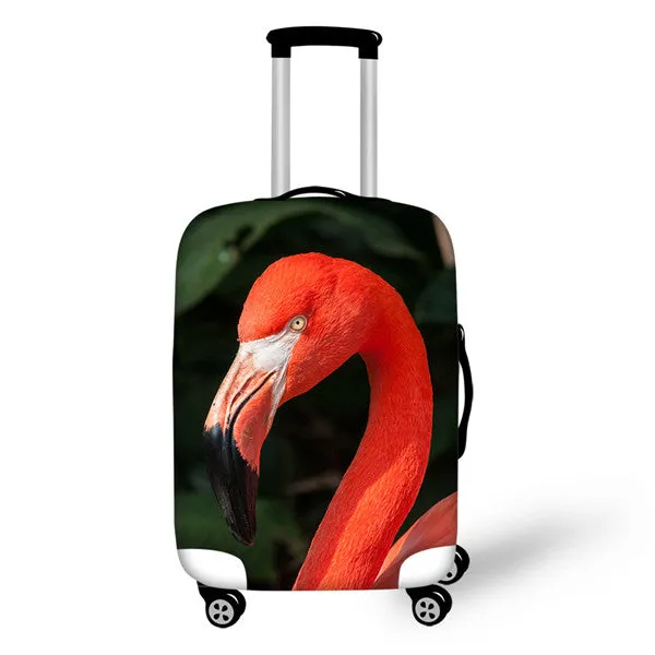 FORUDESIGNS 3D Flamingo Elastic Luggage Protective Covers for 18-30 Inch Suitcase Thick Dust Pink Cover Travel Bag Case Cover