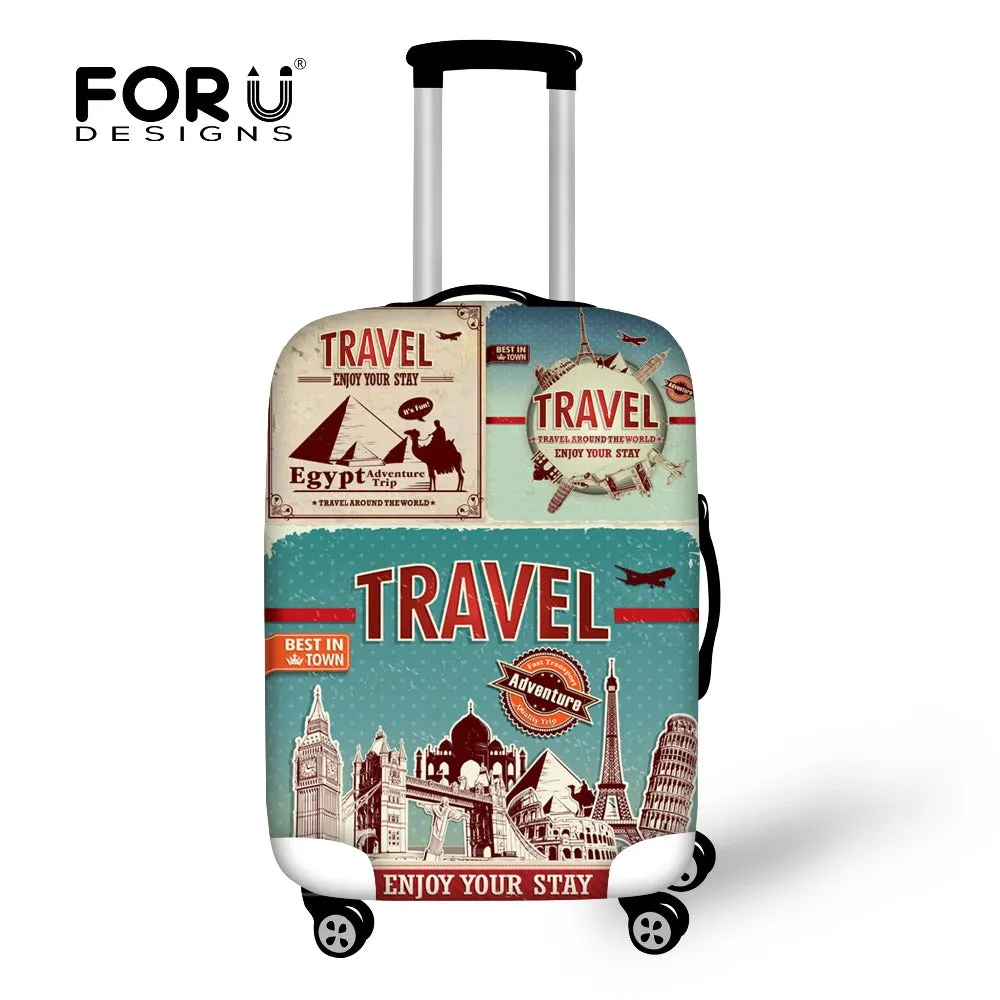 FORUDESIGNS Case Cover Scenery Elastic Travel Accessories for 18-30 inch Suitcase Luggage Protect Cover Fashion Suitcase Covers