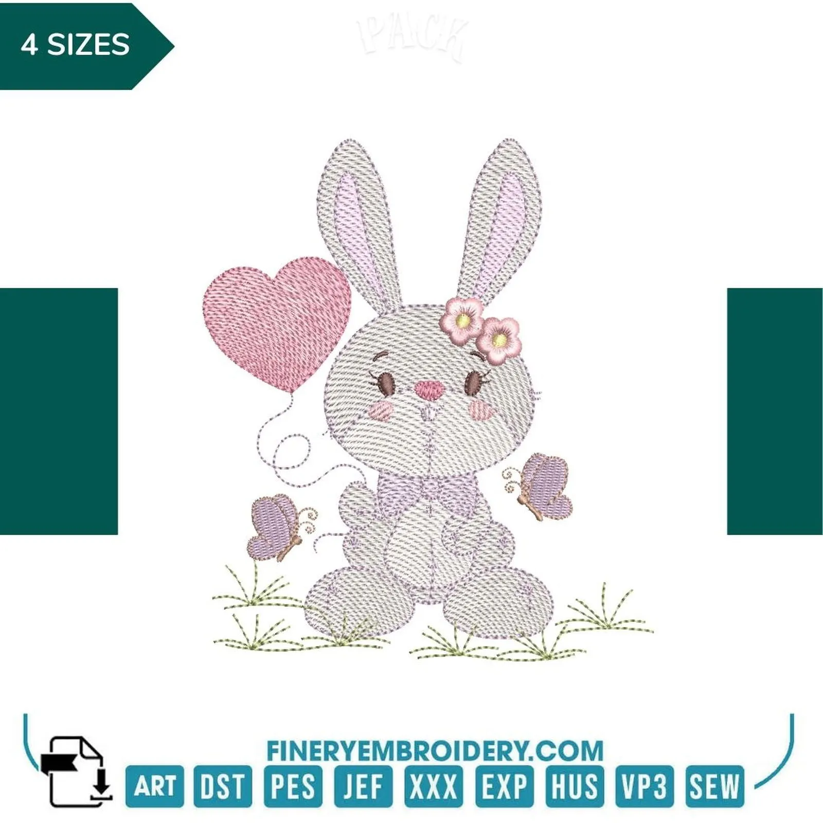 Funny Rabbit Pack 7 designs - Embroidery designs