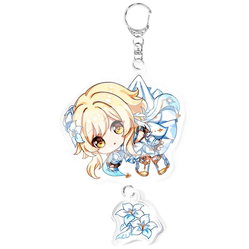 Genshin Impact Character w/ Charm Acrylic Keychain