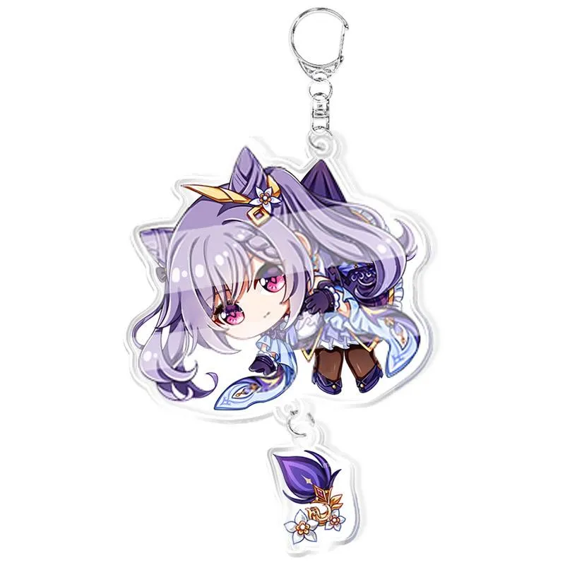 Genshin Impact Character w/ Charm Acrylic Keychain