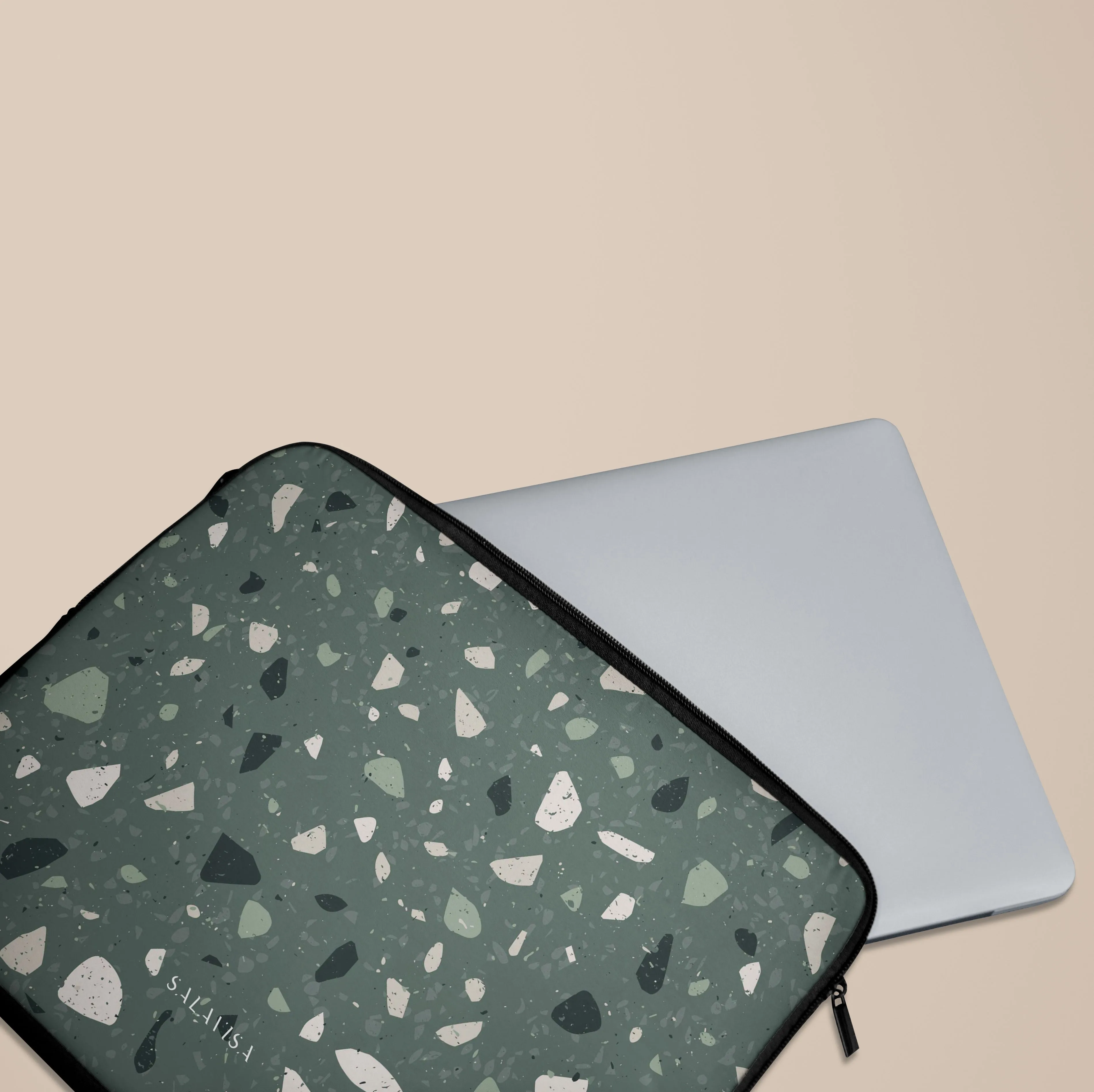 Green Terrazzo Laptop Sleeve