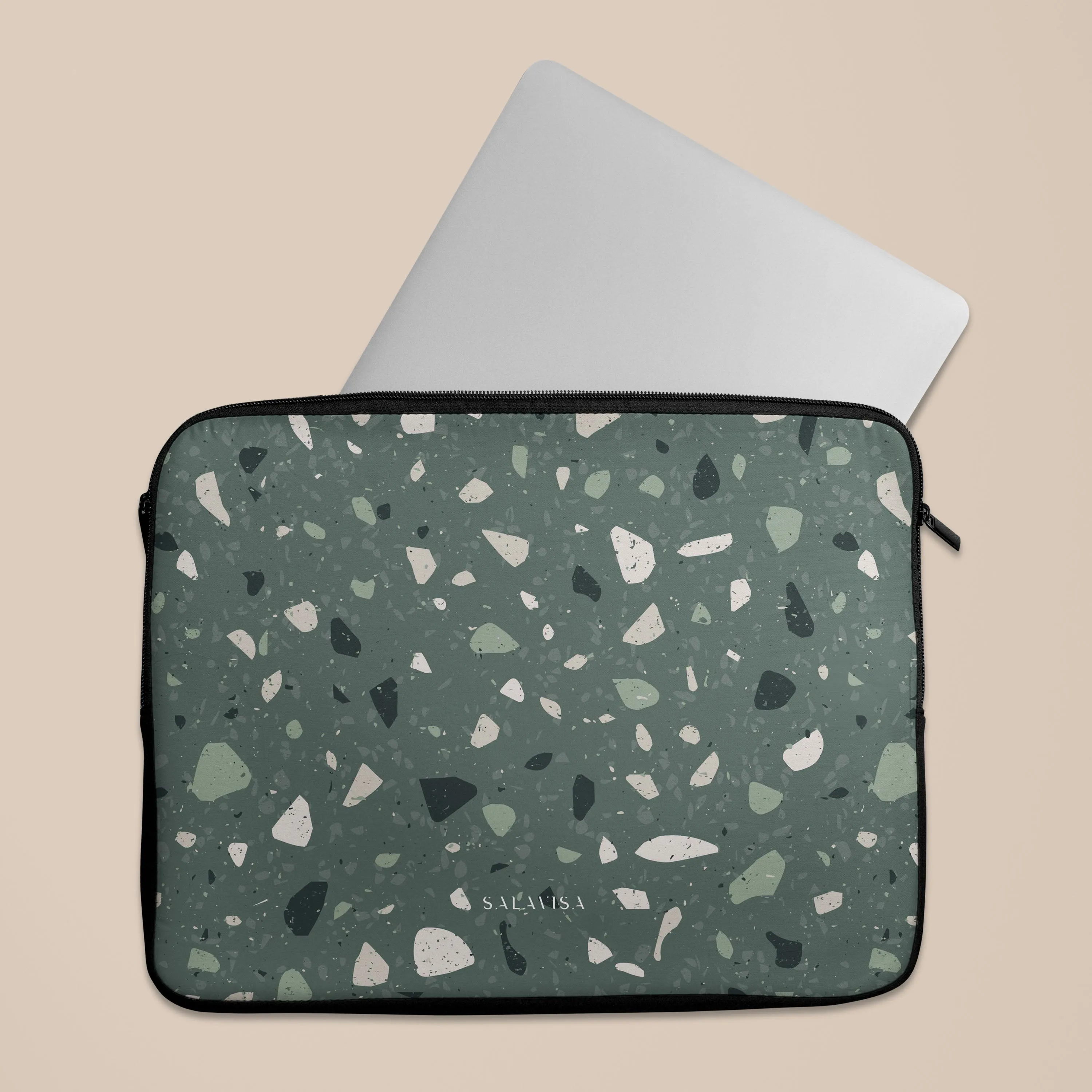 Green Terrazzo Laptop Sleeve