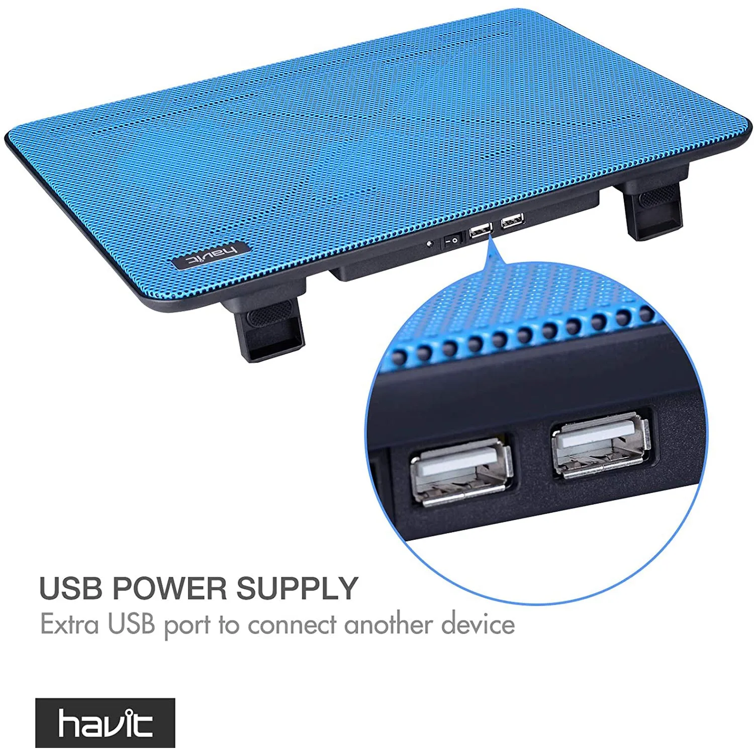 HAVIT HV-F2056 15.6"-17" Laptop Cooler Cooling Pad - Portable USB Powered (3 Fans)