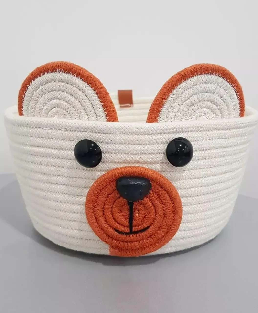 Honey Bear Cotton Rope Storage Box | Cute Woven Organizer