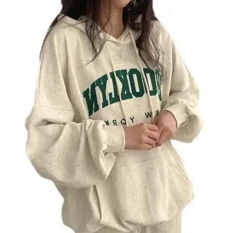 Letter Printed Female Hoodie