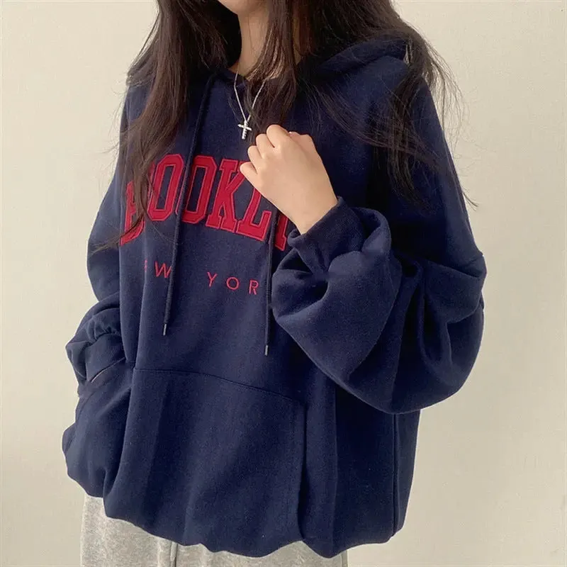 Letter Printed Female Hoodie