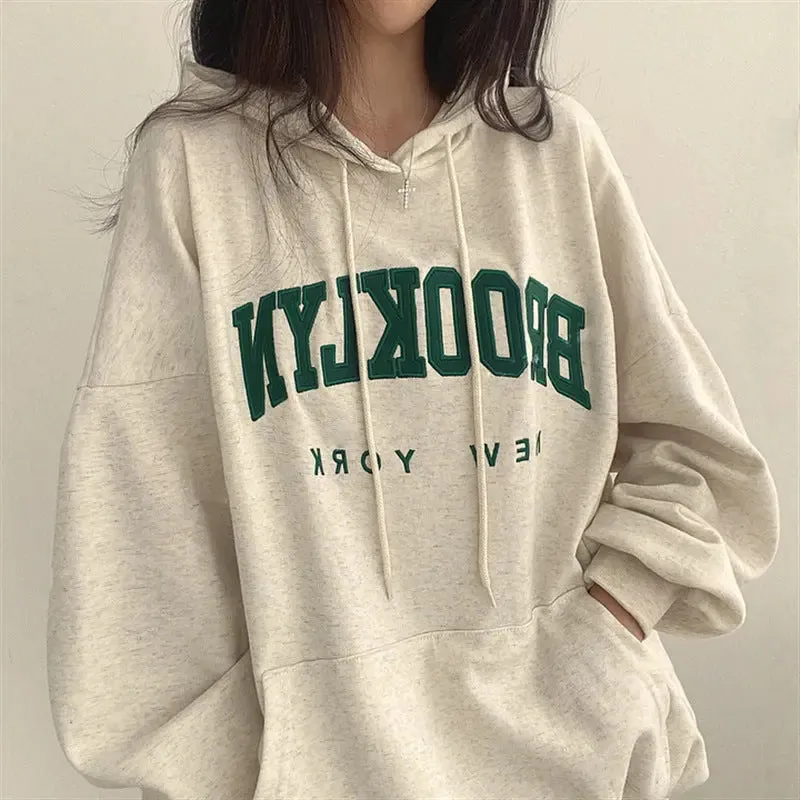 Letter Printed Female Hoodie