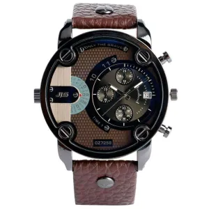 Military Chronograph Luxury Leather Watch