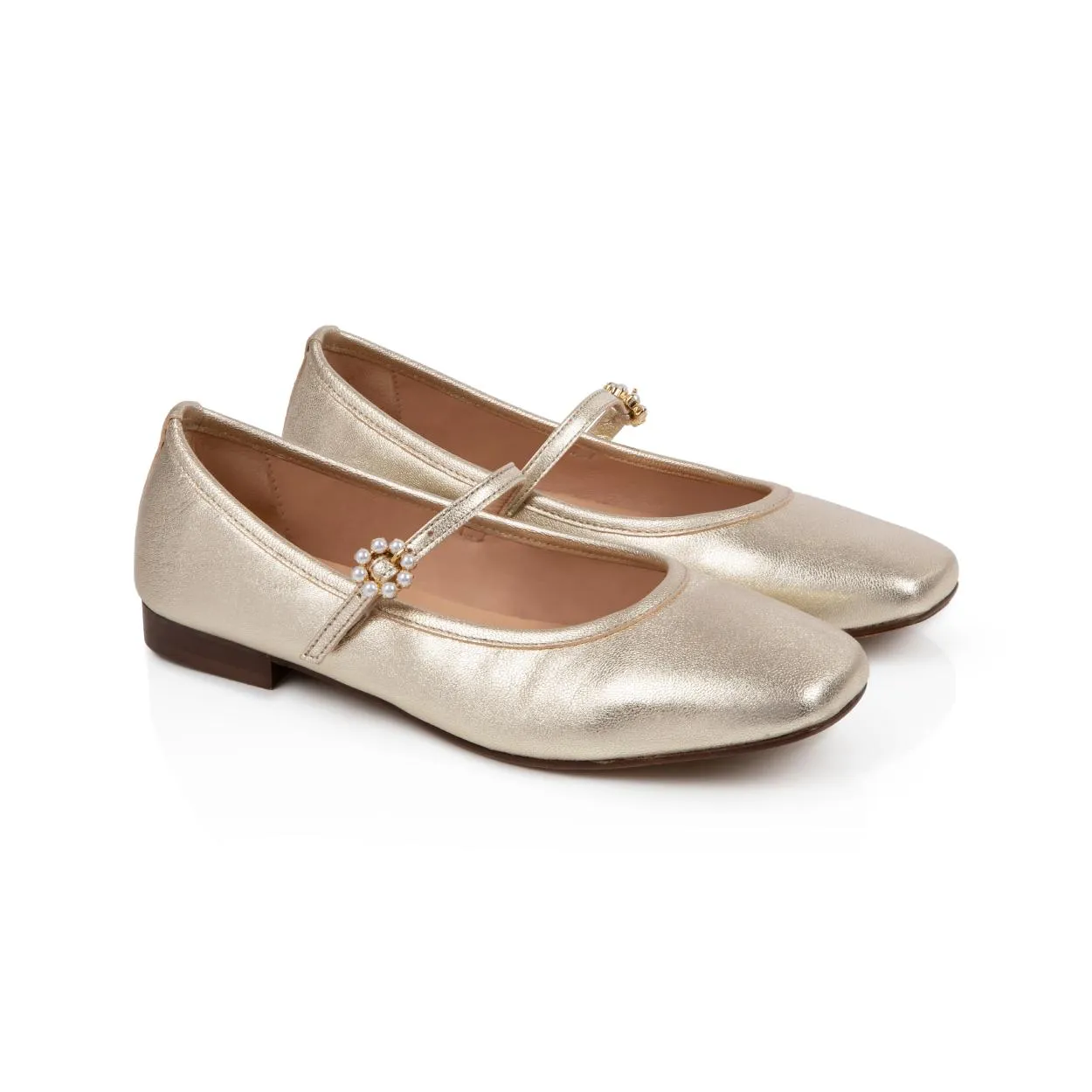 Myla: Gold Leather Mary Jane