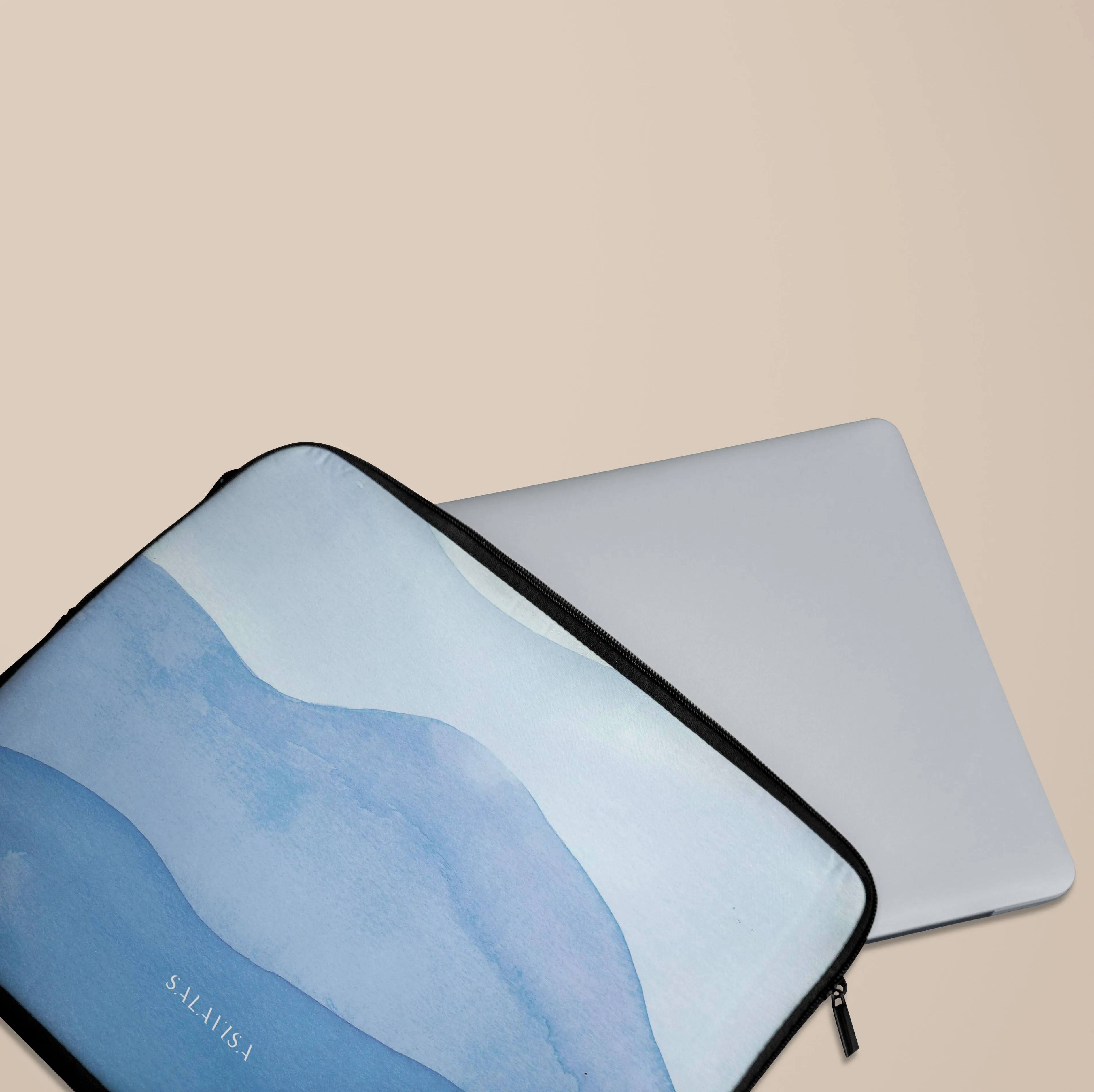 Ocean Blue Watercolor Laptop Sleeve