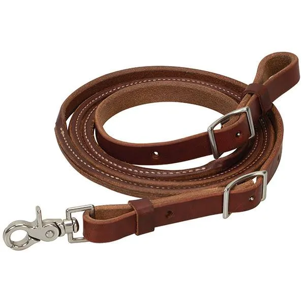 Oiled Canyon Rose Heavy Harness Round Roper Rein, 3/4"