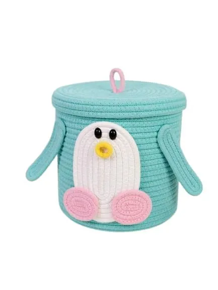 Penguin Pals Cotton Rope Basket – Cute & Functional Kids Storage