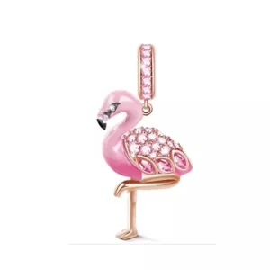 Rose Gold Flamingo Charm - 925 Sterling Silver