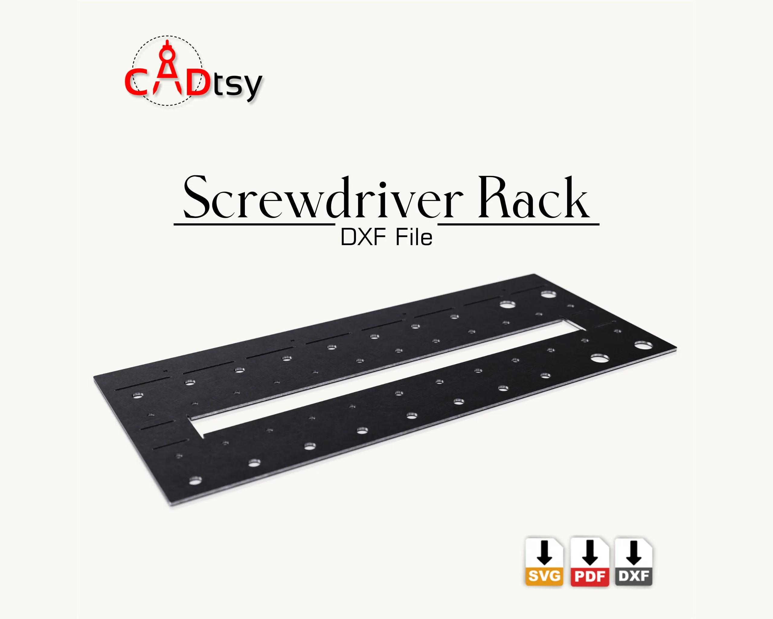 Screwdriver Wall Rack DXF / SVG - CNC Laser / Plasma Cut Files, Workshop Organizer