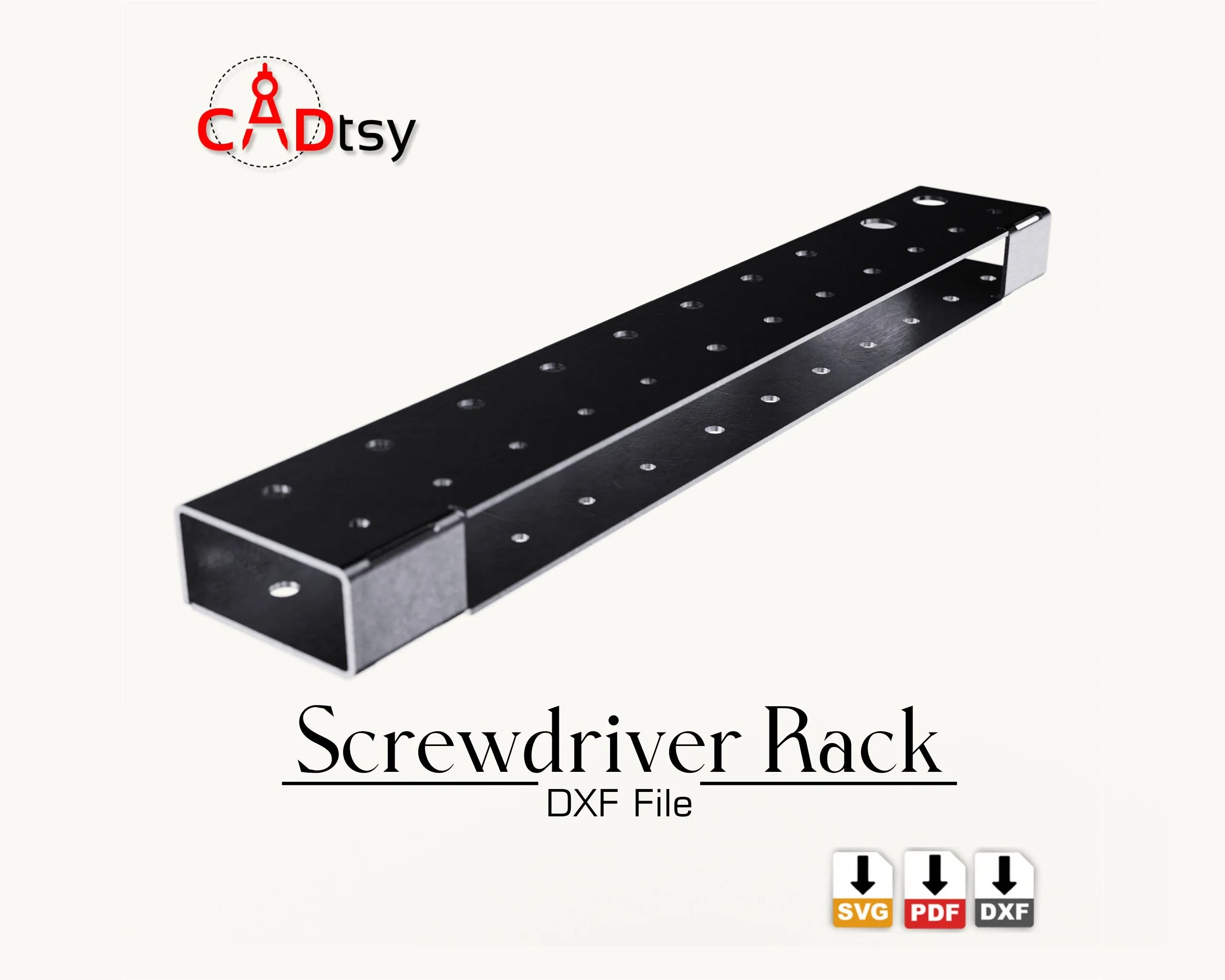 Screwdriver Wall Rack DXF / SVG - CNC Laser / Plasma Cut Files, Workshop Organizer