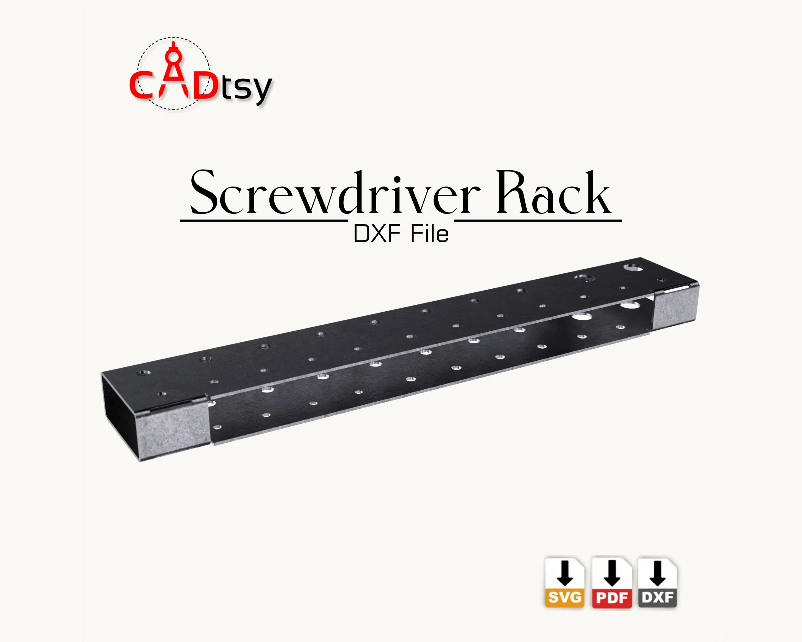 Screwdriver Wall Rack DXF / SVG - CNC Laser / Plasma Cut Files, Workshop Organizer