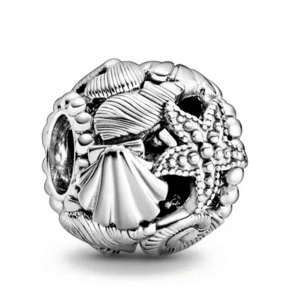 Shell Bead Charm - 925 Sterling Silver