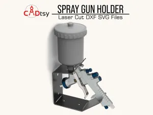 Spray Paint Gun Holder CNC Laser / Plasma Cut DXF / SVG Files. Workshop Tool Organizer