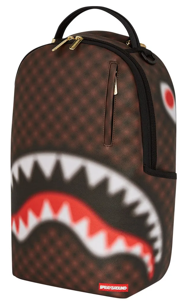 Sprayground Shark in Paris Blur Effect In Brown Check