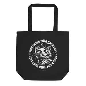 Stay Home With Your Cats Eco Tote Bag