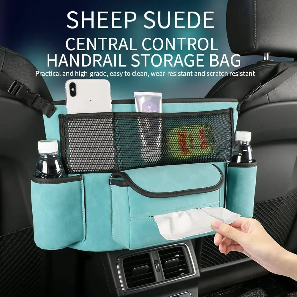 Suede Large Capacity Car Purse Holder