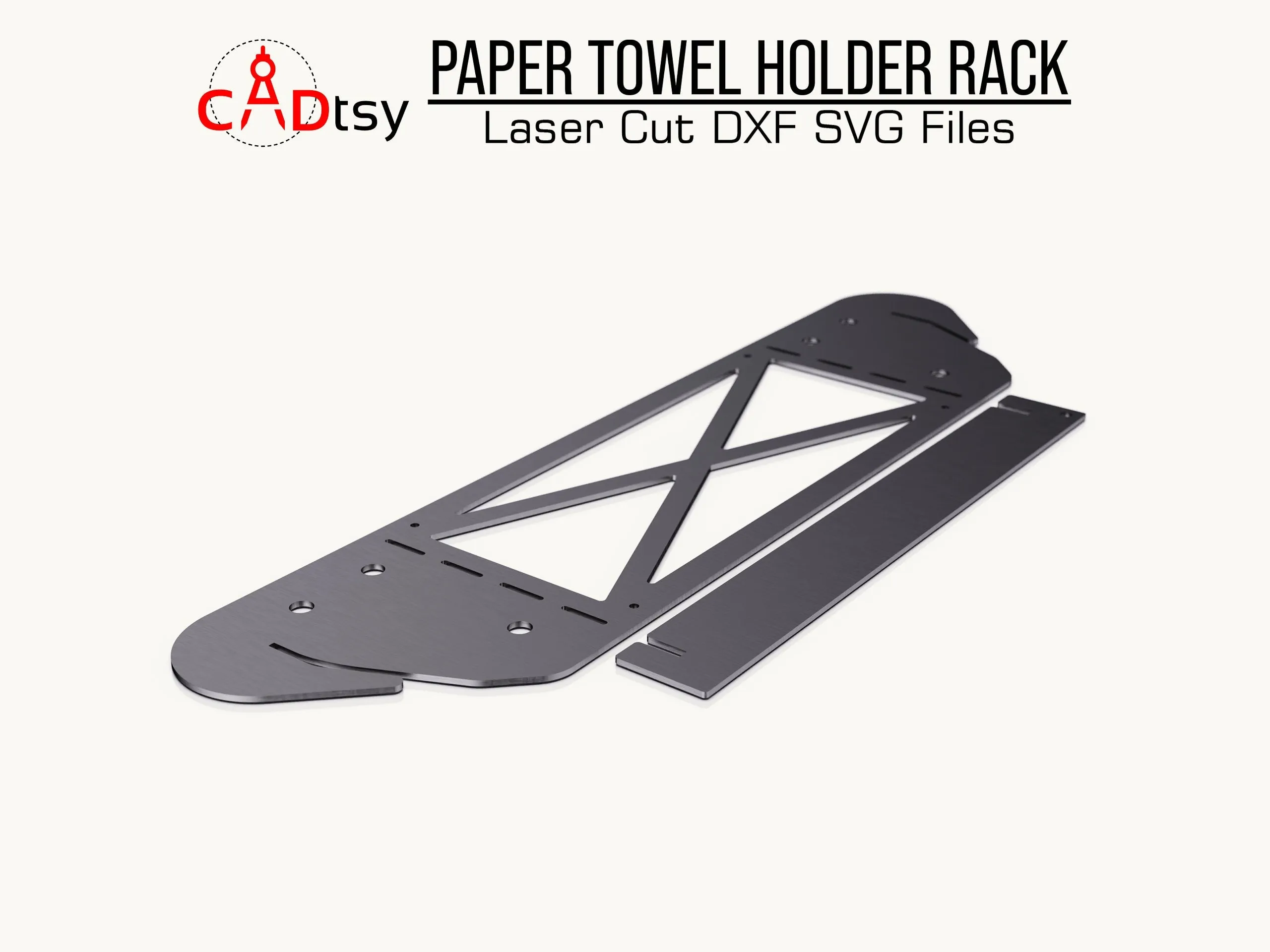 Workshop Paper Towel Rack / Wall Hanger DXF / SVG - CNC Plasma / Laser Cutting Files