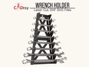 Wrench Holder DXF / SVG - Wall Spanner Rack CNC Laser / Plasma Cut Pattern, Workshop Organizer